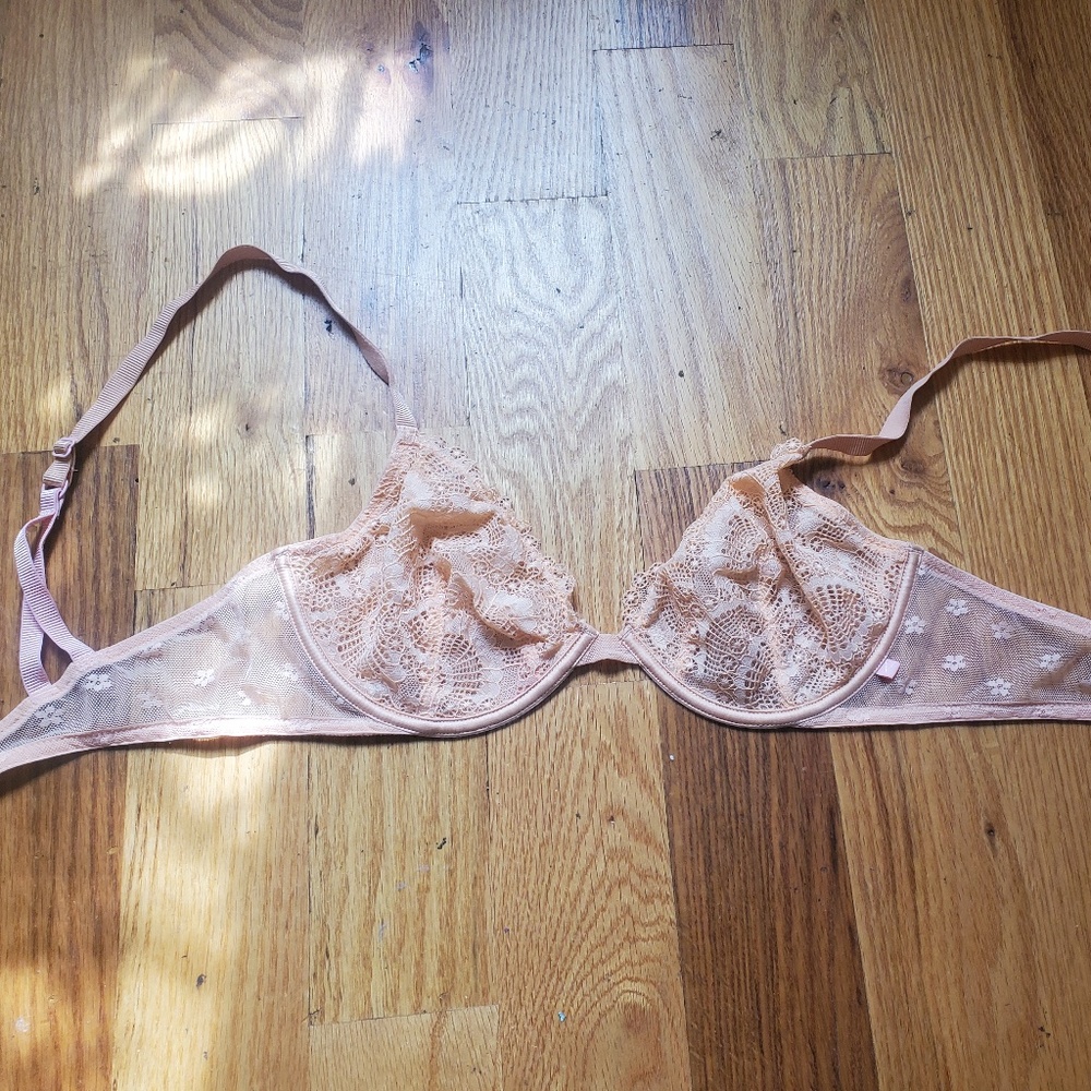 Sexy Orange Unlined Plunge Bra Victoria’s Secret 34D